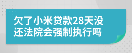 欠了小米贷款28天没还法院会强制执行吗