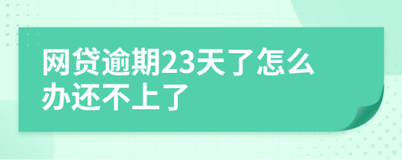 网贷逾期23天了怎么办还不上了