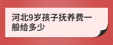 河北9岁孩子抚养费一般给多少