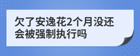 欠了安逸花2个月没还会被强制执行吗