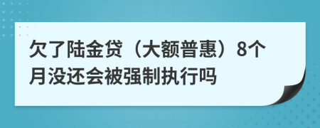 欠了陆金贷（大额普惠）8个月没还会被强制执行吗