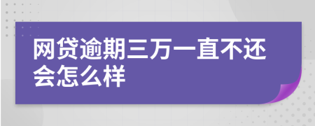 网贷逾期三万一直不还会怎么样