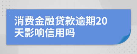 消费金融贷款逾期20天影响信用吗