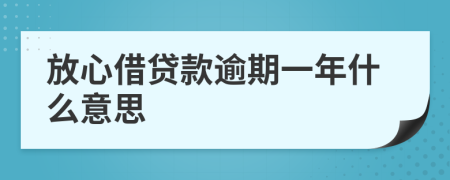 放心借贷款逾期一年什么意思