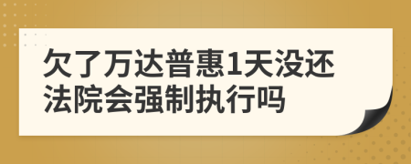 欠了万达普惠1天没还法院会强制执行吗