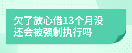 欠了放心借13个月没还会被强制执行吗