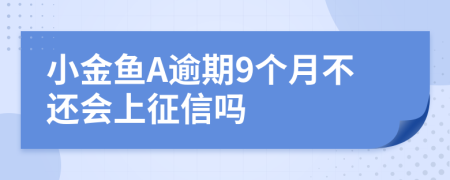 小金鱼A逾期9个月不还会上征信吗