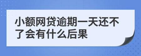 小额网贷逾期一天还不了会有什么后果