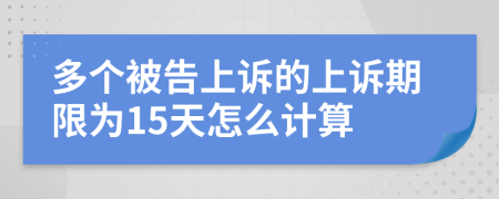 多个被告上诉的上诉期限为15天怎么计算