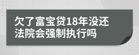 欠了富宝贷18年没还法院会强制执行吗