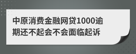 中原消费金融网贷1000逾期还不起会不会面临起诉