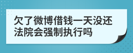 欠了微博借钱一天没还法院会强制执行吗