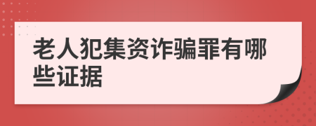 老人犯集资诈骗罪有哪些证据