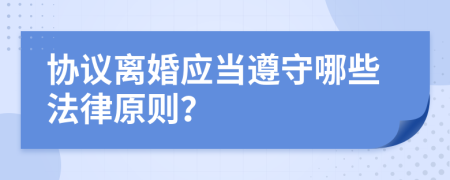 协议离婚应当遵守哪些法律原则？