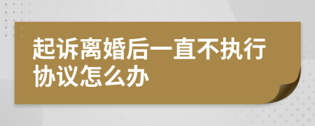 起诉离婚后一直不执行协议怎么办
