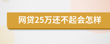 网贷25万还不起会怎样