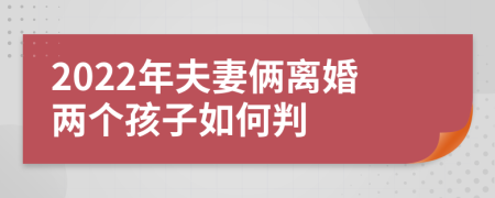 2022年夫妻俩离婚两个孩子如何判