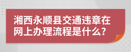 湘西永顺县交通违章在网上办理流程是什么？