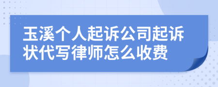 玉溪个人起诉公司起诉状代写律师怎么收费