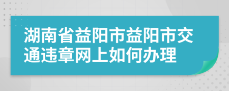 湖南省益阳市益阳市交通违章网上如何办理