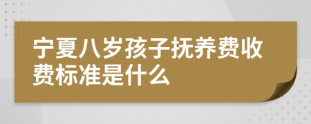 宁夏八岁孩子抚养费收费标准是什么