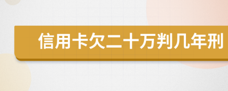 信用卡欠二十万判几年刑