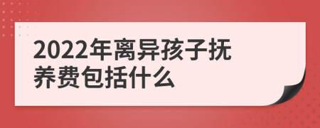 2022年离异孩子抚养费包括什么