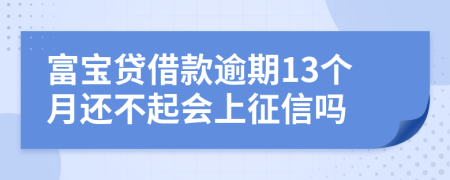 富宝贷借款逾期13个月还不起会上征信吗