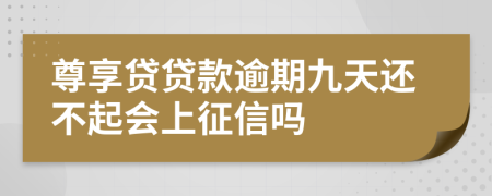 尊享贷贷款逾期九天还不起会上征信吗