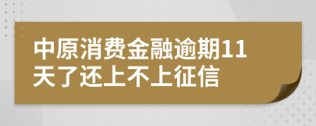 中原消费金融逾期11天了还上不上征信