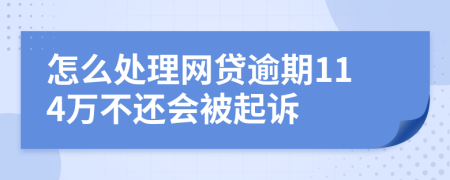 怎么处理网贷逾期114万不还会被起诉