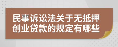 民事诉讼法关于无抵押创业贷款的规定有哪些