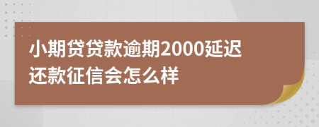 小期贷贷款逾期2000延迟还款征信会怎么样