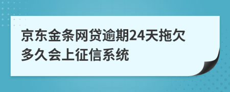 京东金条网贷逾期24天拖欠多久会上征信系统