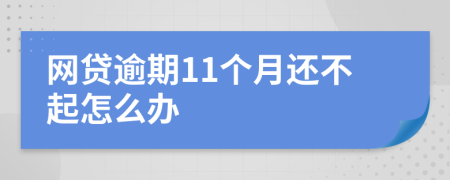 网贷逾期11个月还不起怎么办