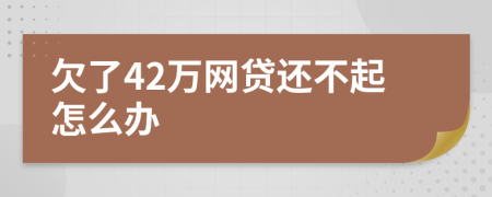 欠了42万网贷还不起怎么办