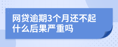 网贷逾期3个月还不起什么后果严重吗