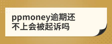 ppmoney逾期还不上会被起诉吗