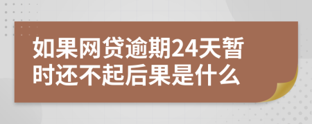 如果网贷逾期24天暂时还不起后果是什么