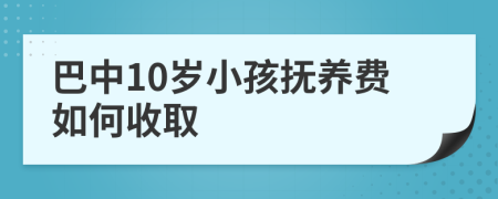 巴中10岁小孩抚养费如何收取