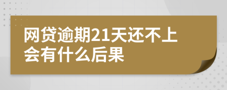 网贷逾期21天还不上会有什么后果