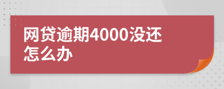 网贷逾期4000没还怎么办