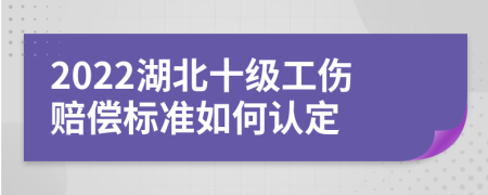 2022湖北十级工伤赔偿标准如何认定