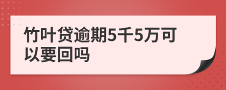 竹叶贷逾期5千5万可以要回吗