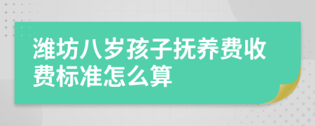 潍坊八岁孩子抚养费收费标准怎么算