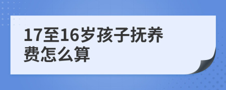 17至16岁孩子抚养费怎么算
