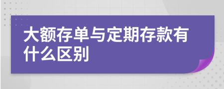 大额存单与定期存款有什么区别