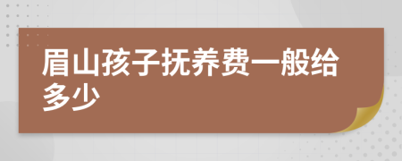 眉山孩子抚养费一般给多少