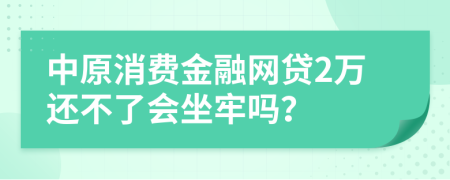 中原消费金融网贷2万还不了会坐牢吗？