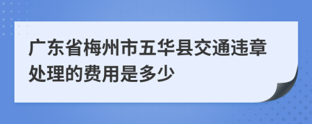 广东省梅州市五华县交通违章处理的费用是多少